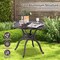 Costway 31.5" Cast Aluminum Table Patio Round Dining Table with 2" Umbrella Hole